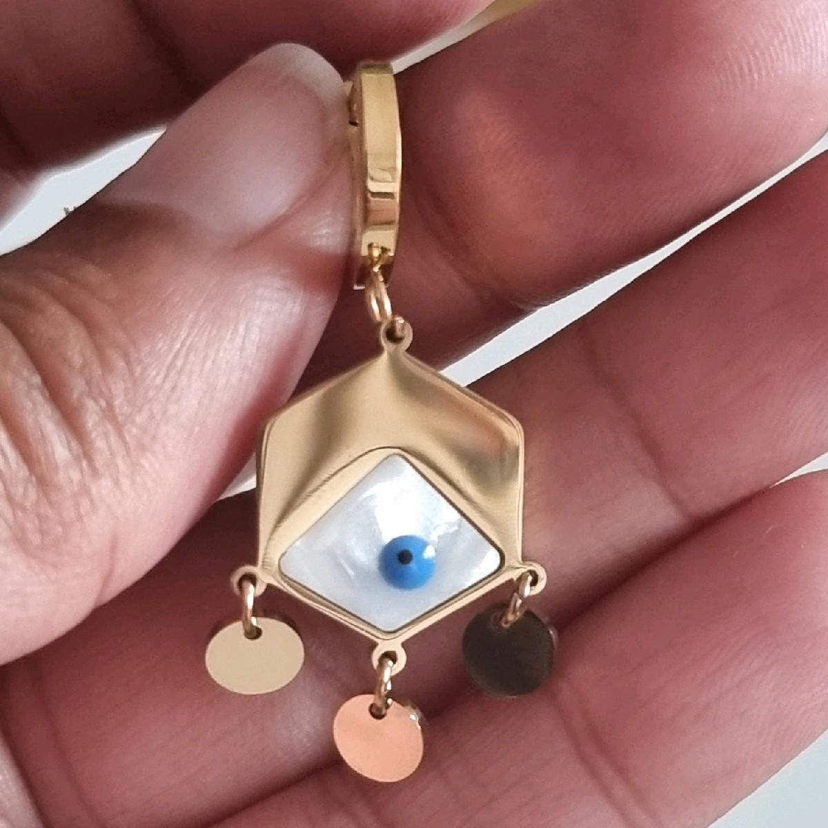 18k Gold Plated Evil Eye Huggie Hoop Earrings