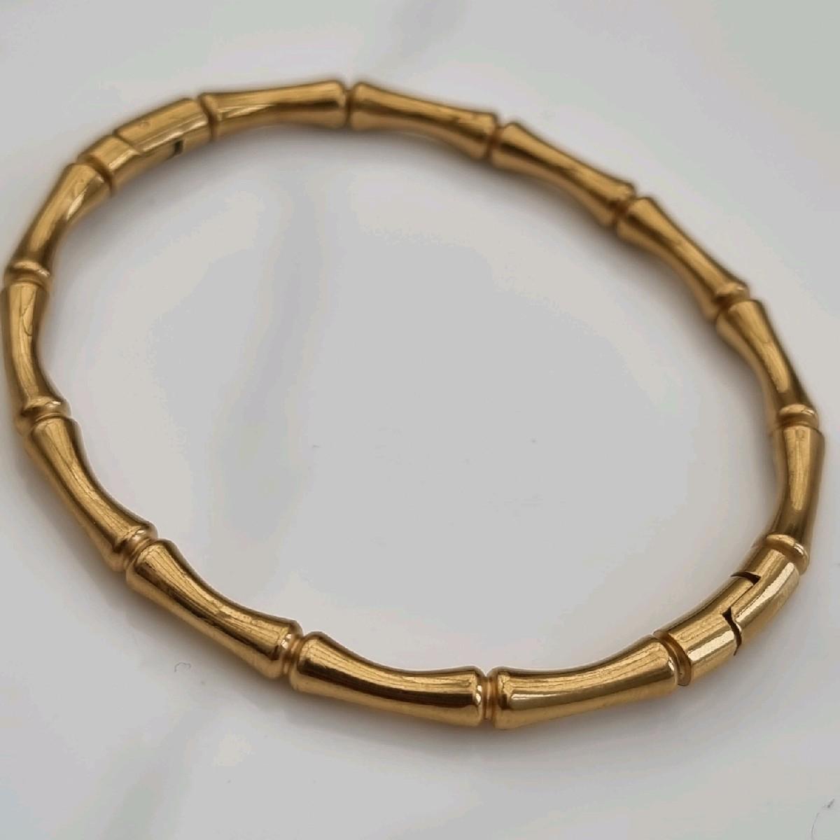 18K Gold Plated Bamboo Design Bangle Stainless Steel