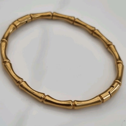 18K Gold Plated Bamboo Design Bangle Stainless Steel