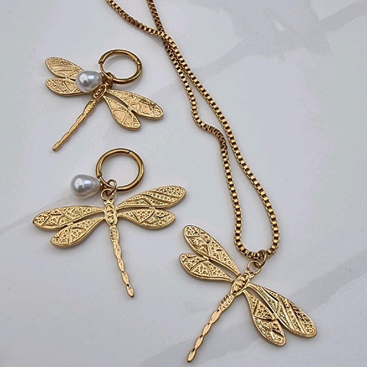 Exclusive 18k Gold Plated Necklace or Earrings - Tarnish Free