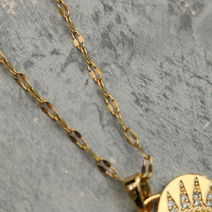 18K Gold Plated Evil Eye Heart Pendant Necklace