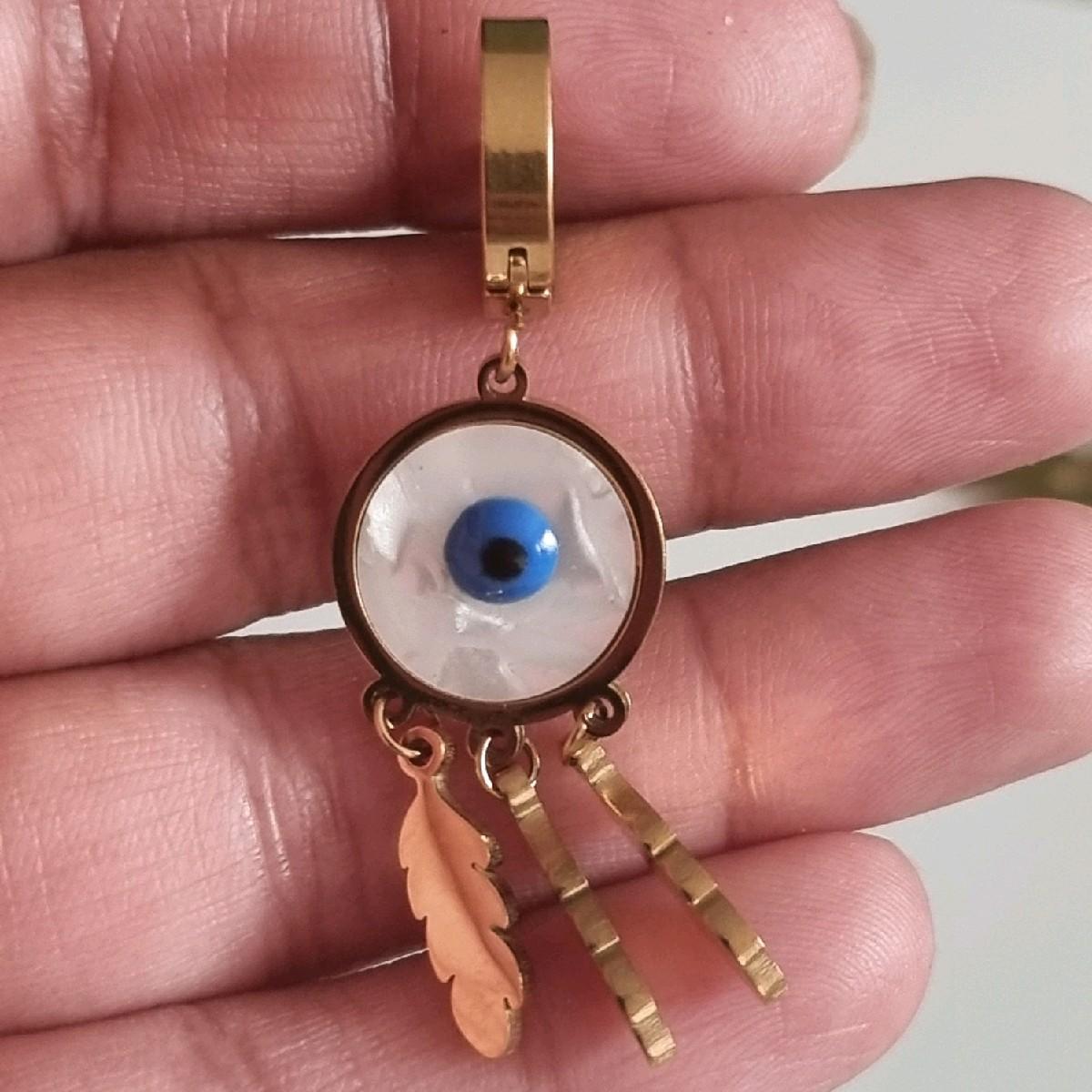 18k Gold Plated Evil Eye Huggie Hoop Earrings