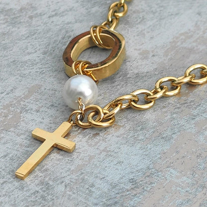 18K Gold Plated Trending Chunky Cross Pendant Necklace