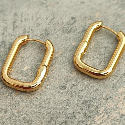 18K Gold Plated Small Hoop Everyday Earrings