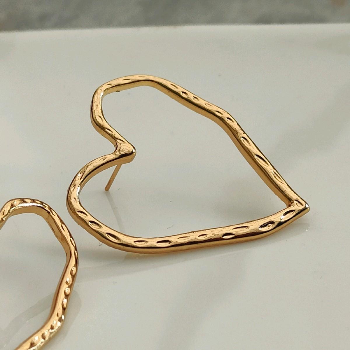 18K Gold Plated Abstract Heart Earrings