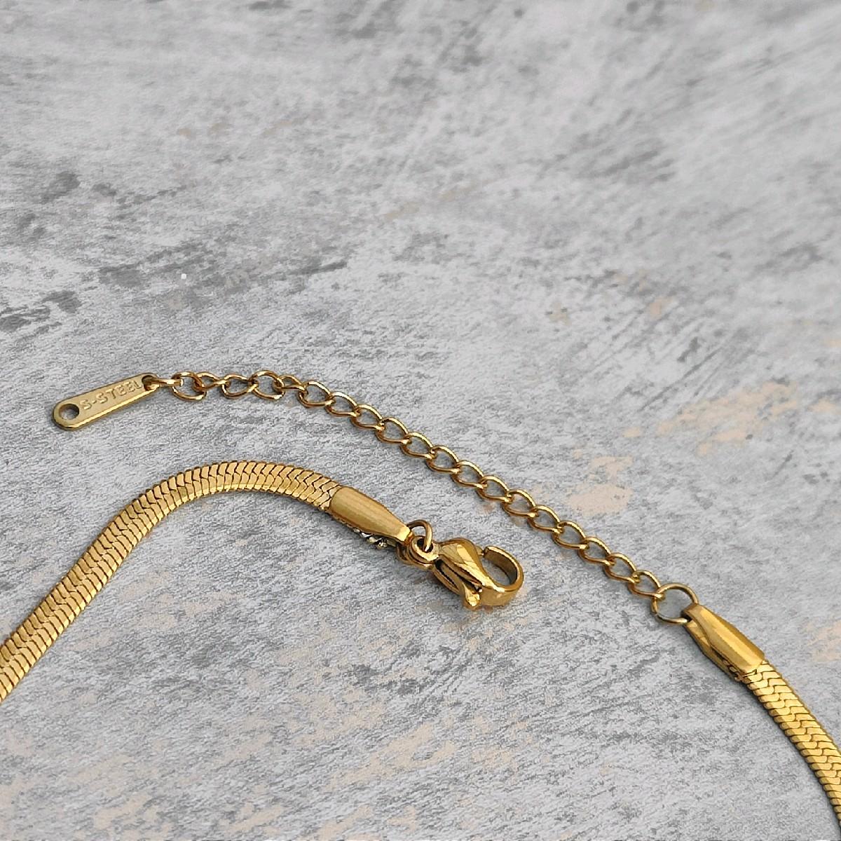 18K Gold Plated Printed Pendant Necklace