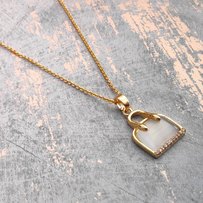 18K Gold Plated Bag Pendant Necklace