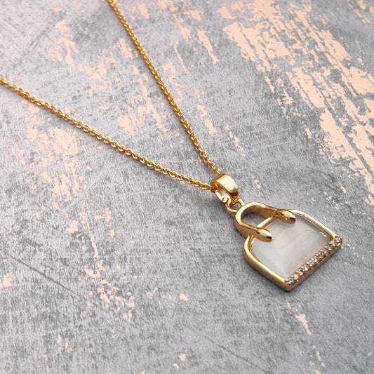 18K Gold Plated Bag Pendant Necklace
