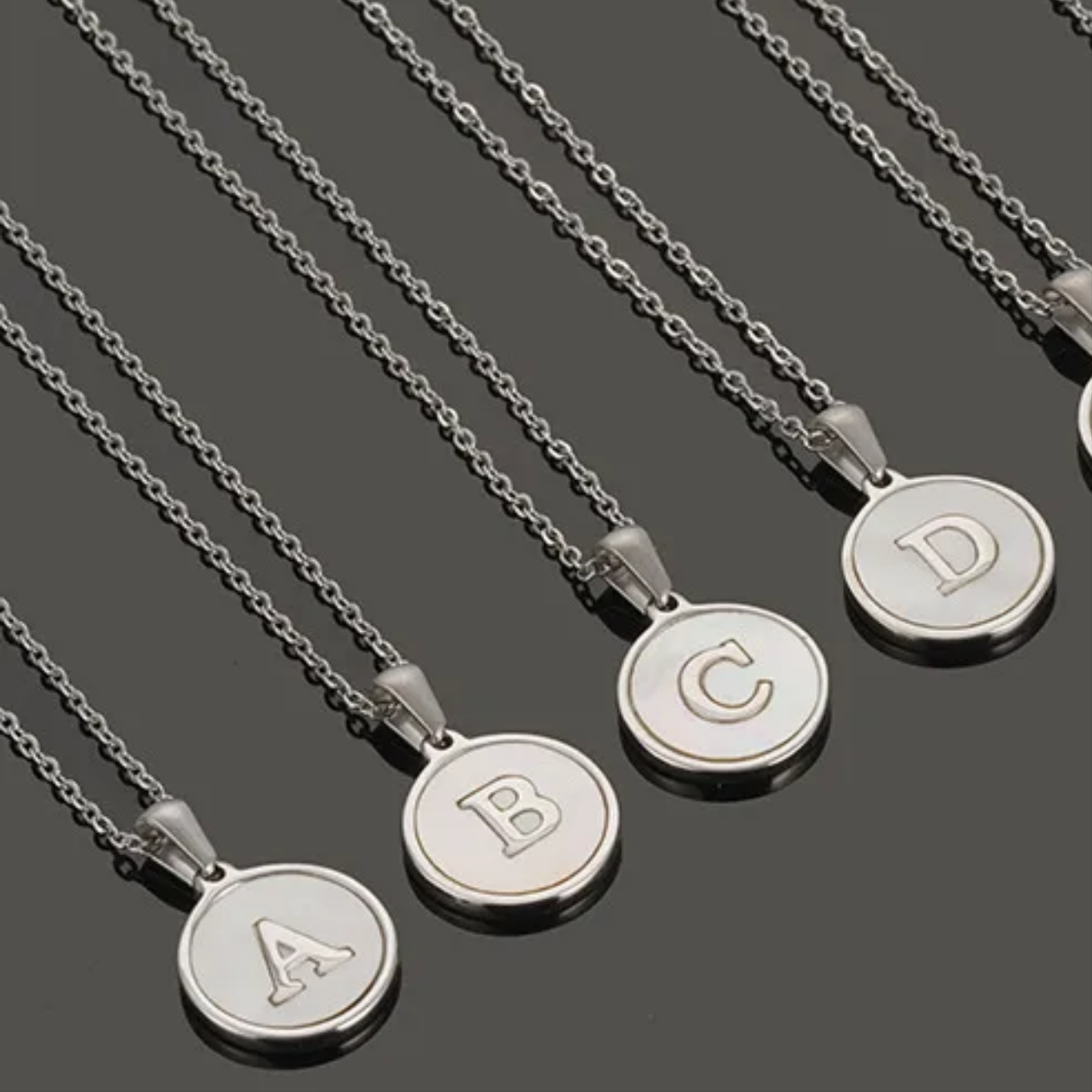 Silver Plated Initial Necklaces