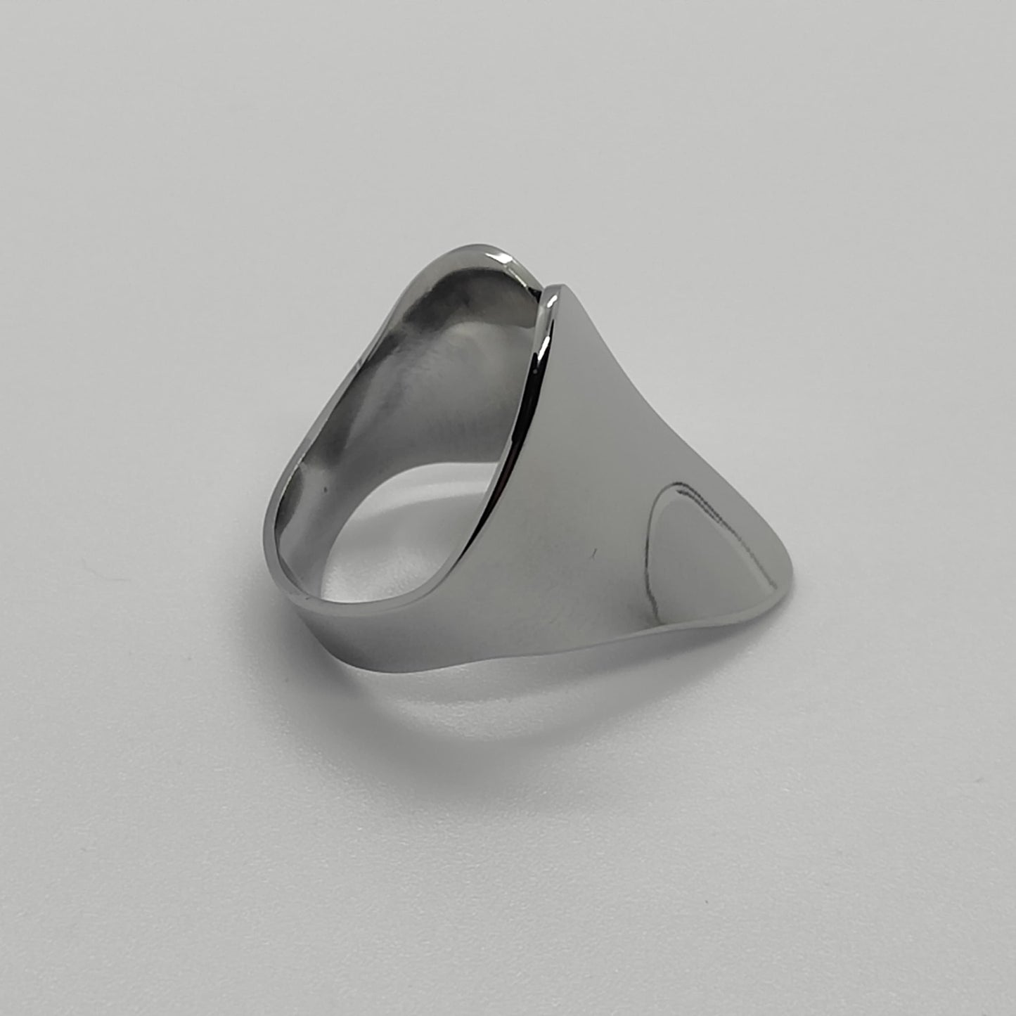 Silver Plated Abstract Statement Open Adjustable Ring Stainless Steel Tarnish Free