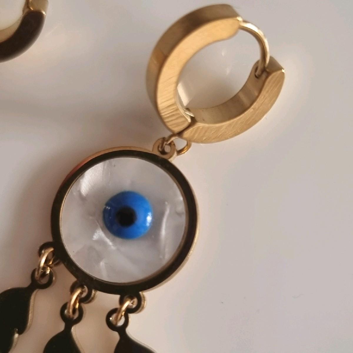 18k Gold Plated Evil Eye Huggie Hoop Earrings