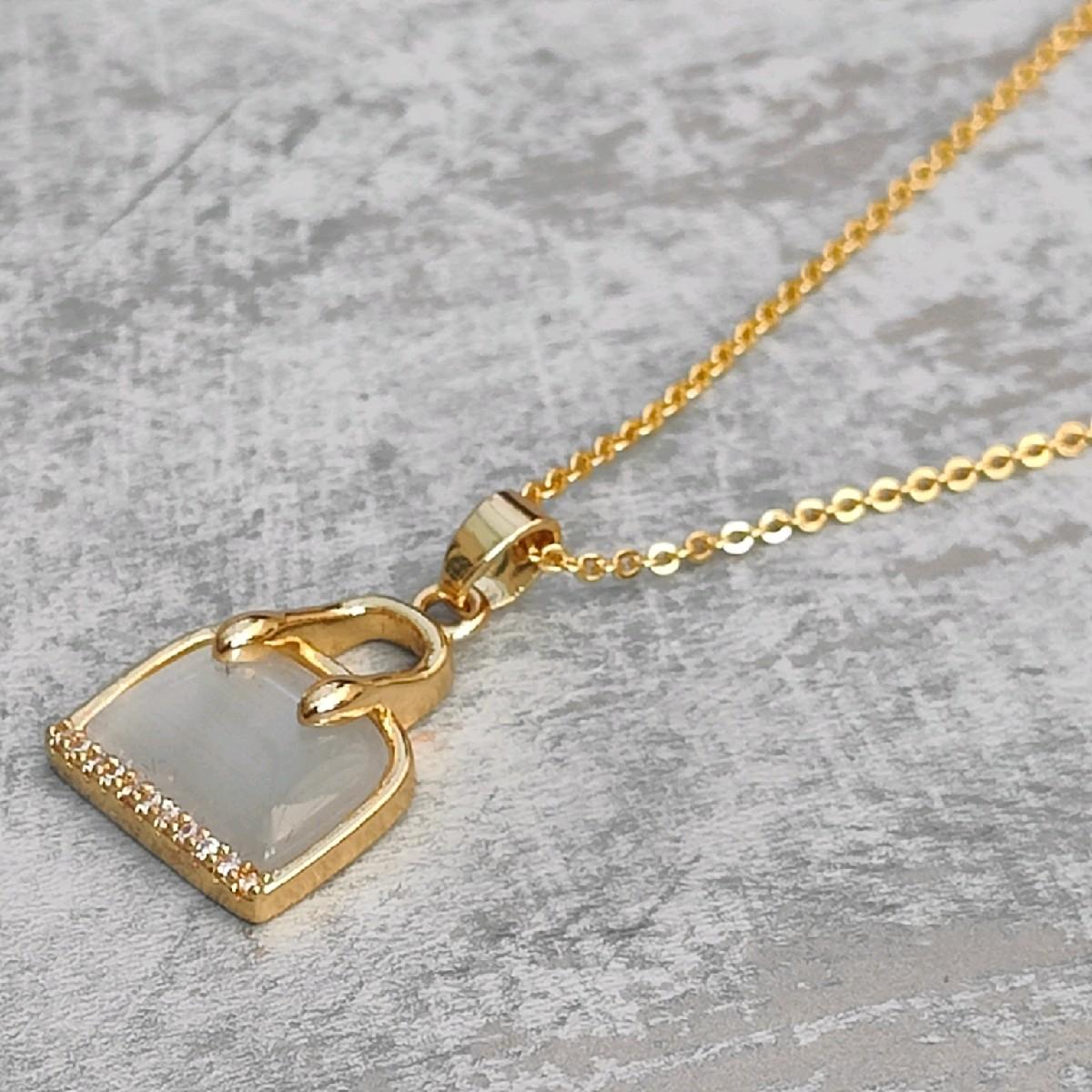 18K Gold Plated Bag Pendant Necklace