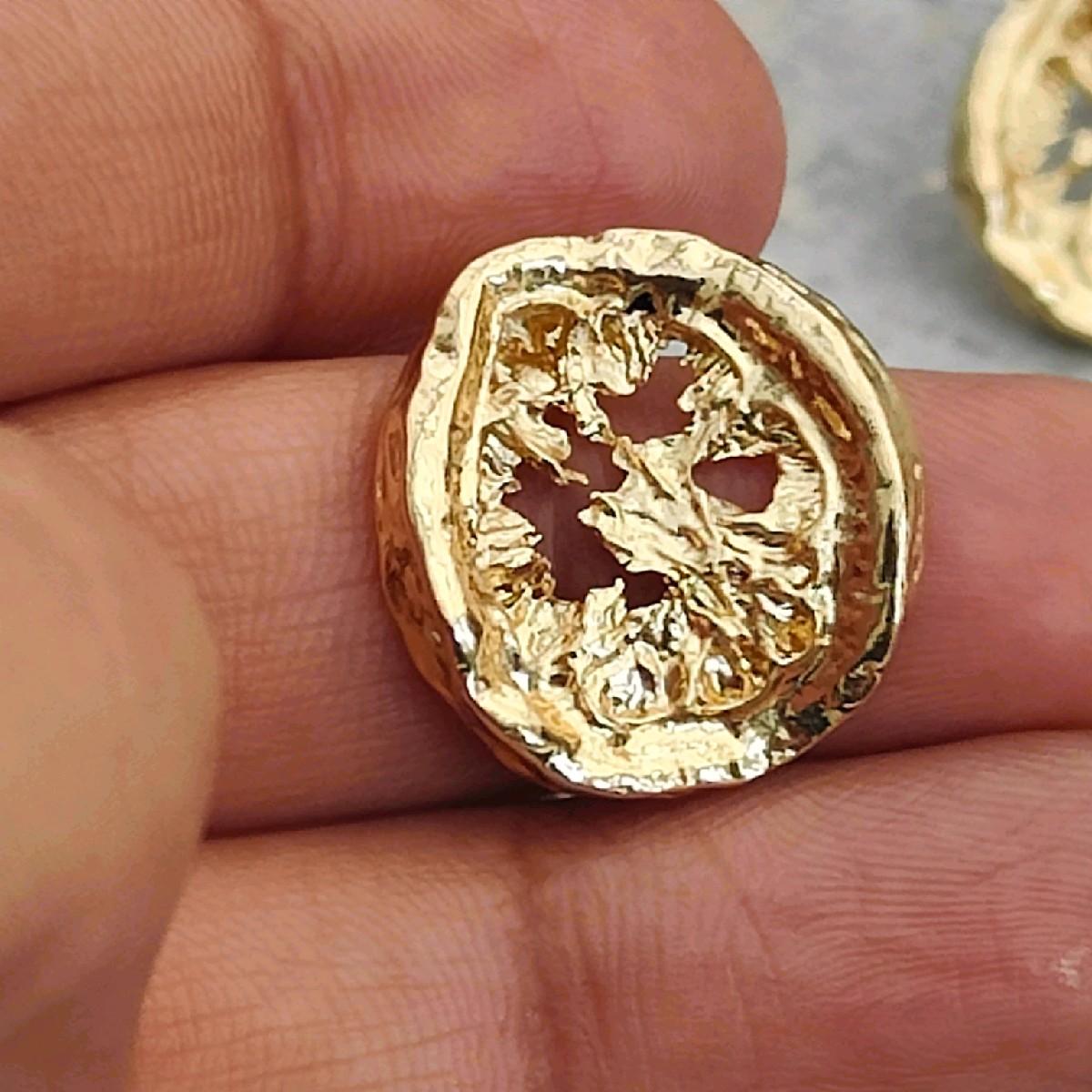 18K Gold Plated Abstract Stud Statement Earrings