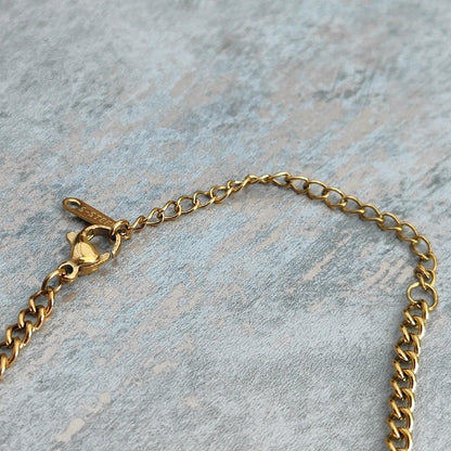 18K Gold Plated Necklace with Emerald CZ Stones Pendant