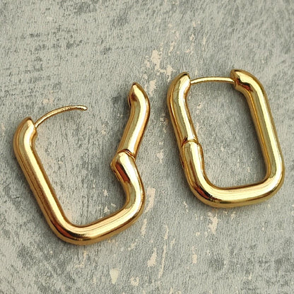 18K Gold Plated Small Hoop Everyday Earrings