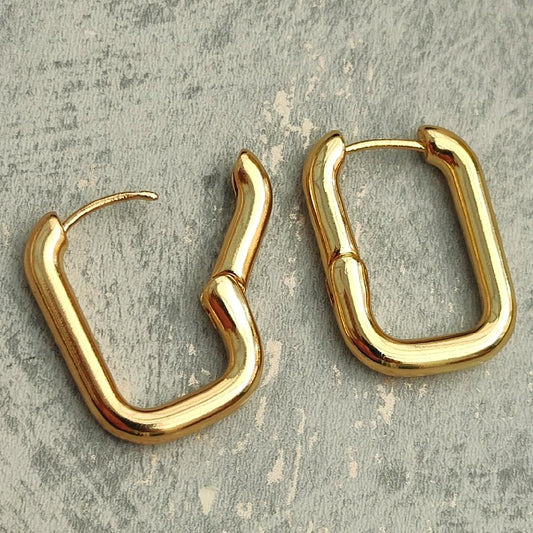 18K Gold Plated Small Hoop Everyday Earrings