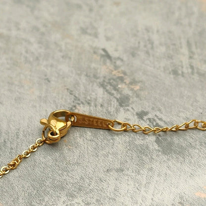 18K Gold Plated Necklace with Pearl Diamond Pendant