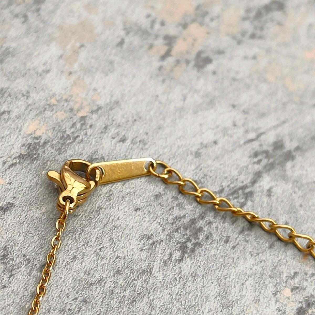 18k Gold Plated D Pendant  Necklace with CZ Stones