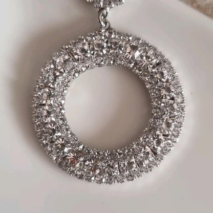 Sparkling Silver Plated Statement Earrings