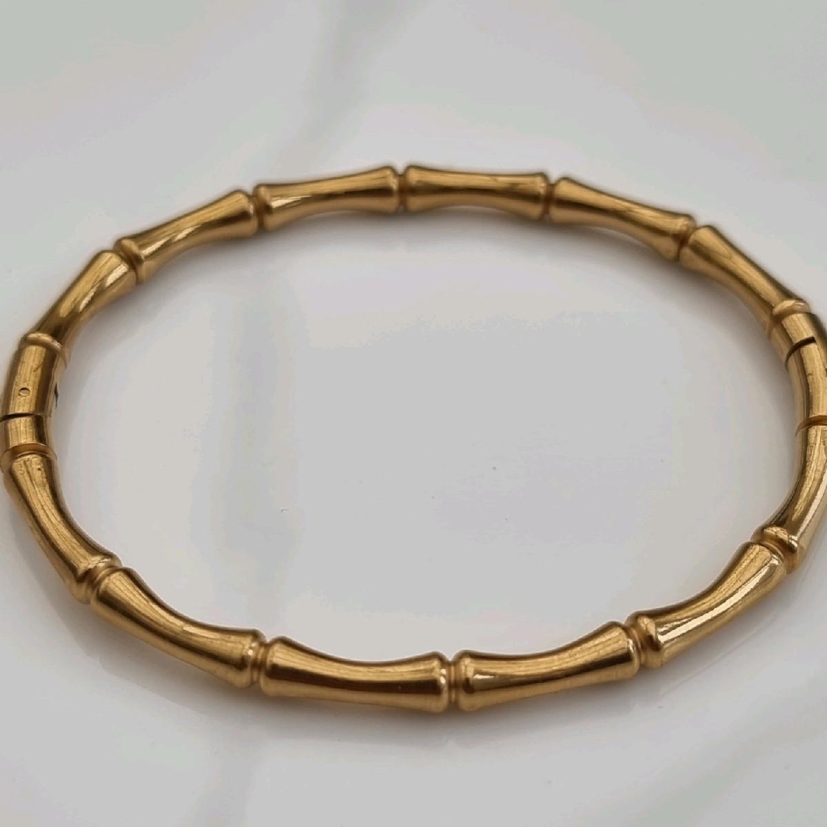 18K Gold Plated Bamboo Design Bangle Stainless Steel