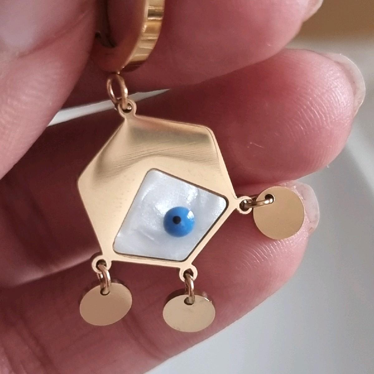 18k Gold Plated Evil Eye Huggie Hoop Earrings