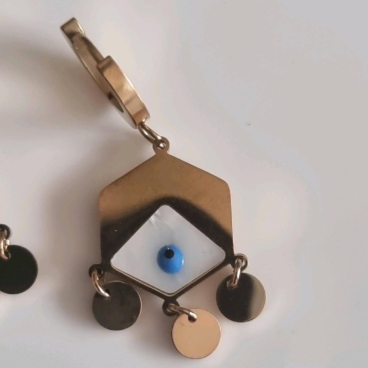 18k Gold Plated Evil Eye Huggie Hoop Earrings