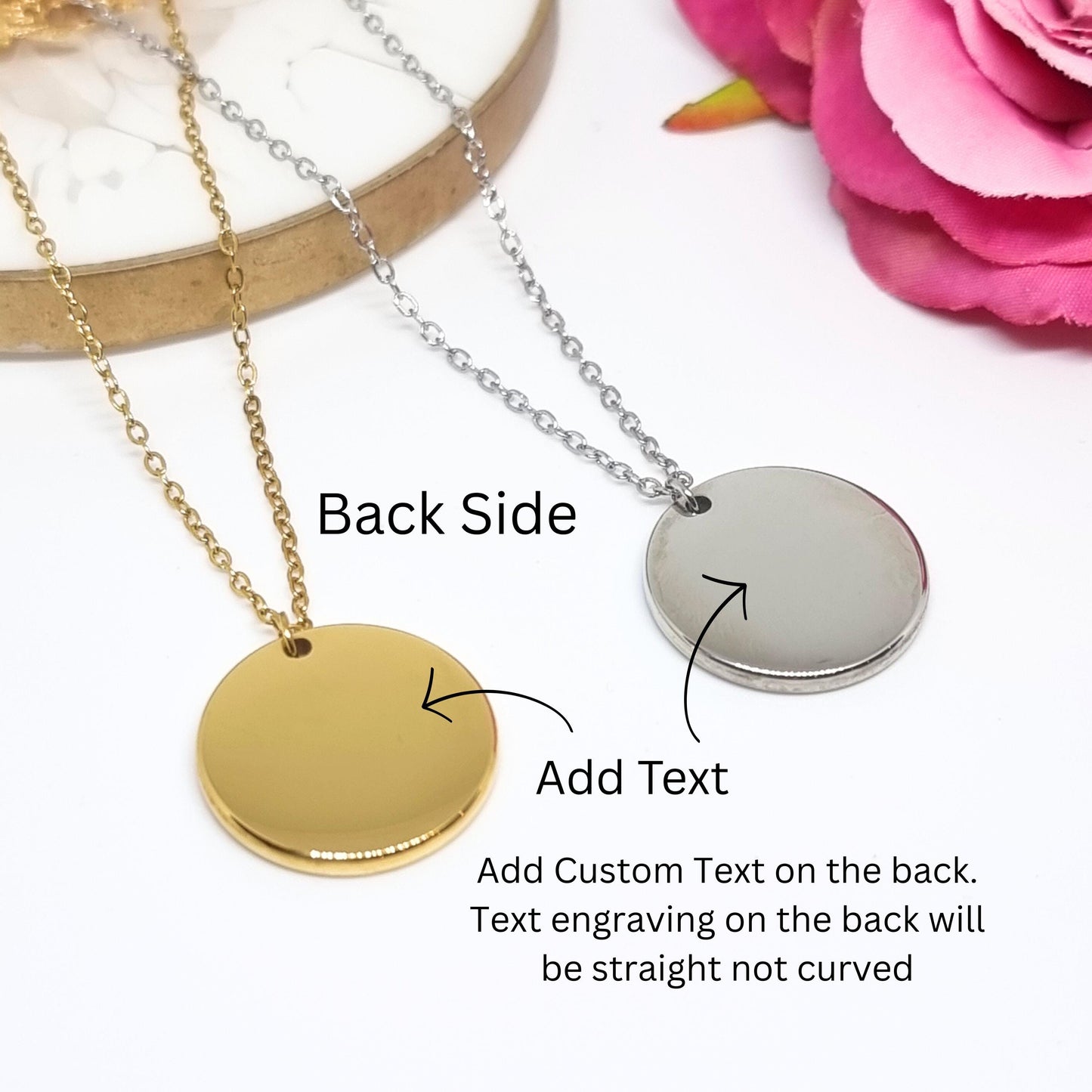 Personalised Mum's Necklace, Custom Engraved Baby Foot Print Pendant New Mum Gift, Baby Shower Present