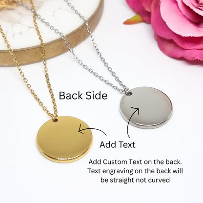 Personalised Mum's Necklace, Custom Engraved Baby Foot Print Pendant New Mum Gift, Baby Shower Present