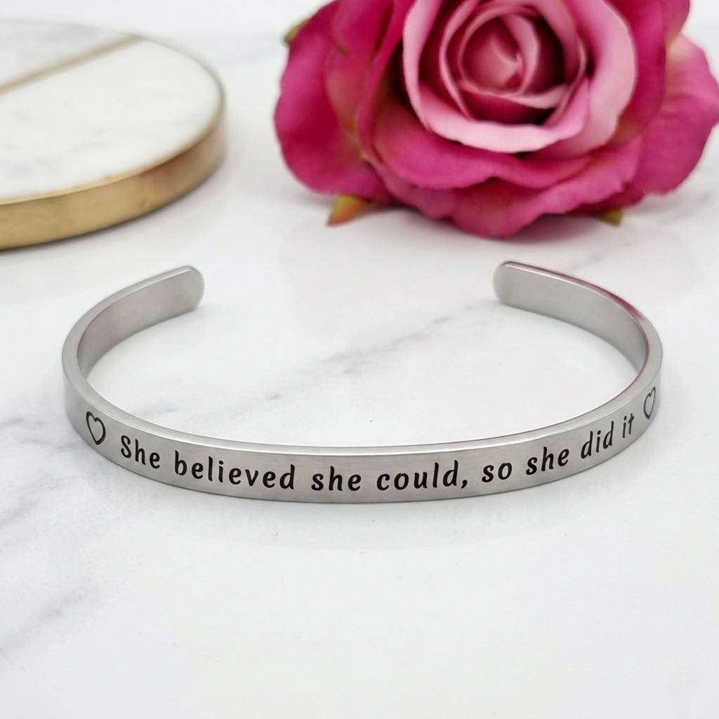 Personalised Bangle, Engraved Adjustable Bangle Name Date Message Gift Jewellery